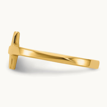 Sideways Cross Ring — 14K Yellow Gold, 7