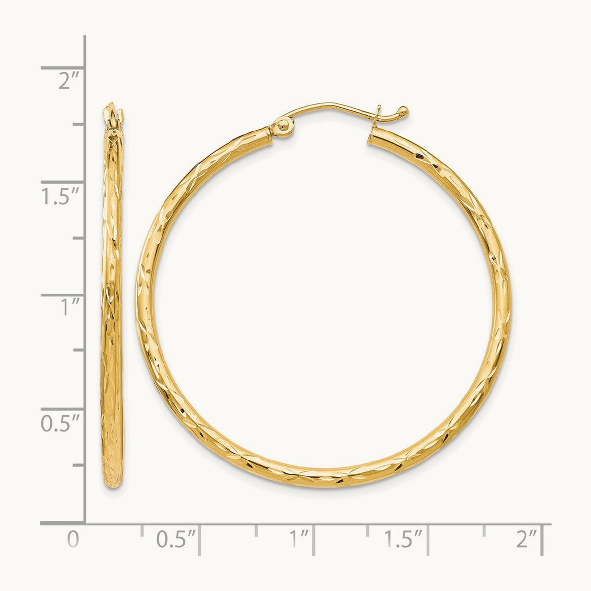 Textured Hinged Hoop Earrings — Leslie's — 40mm