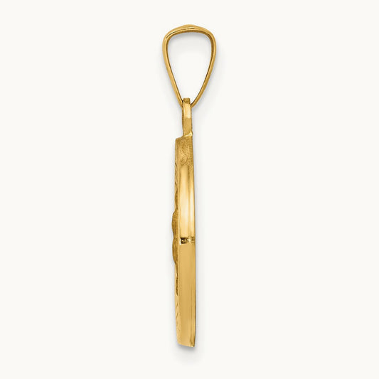 Polished and Satin Our Lady Guadalupe Medal Hollow Pendant — photo set