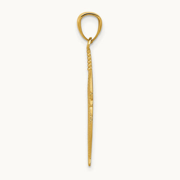 Polished Feather Pendant, 14K
