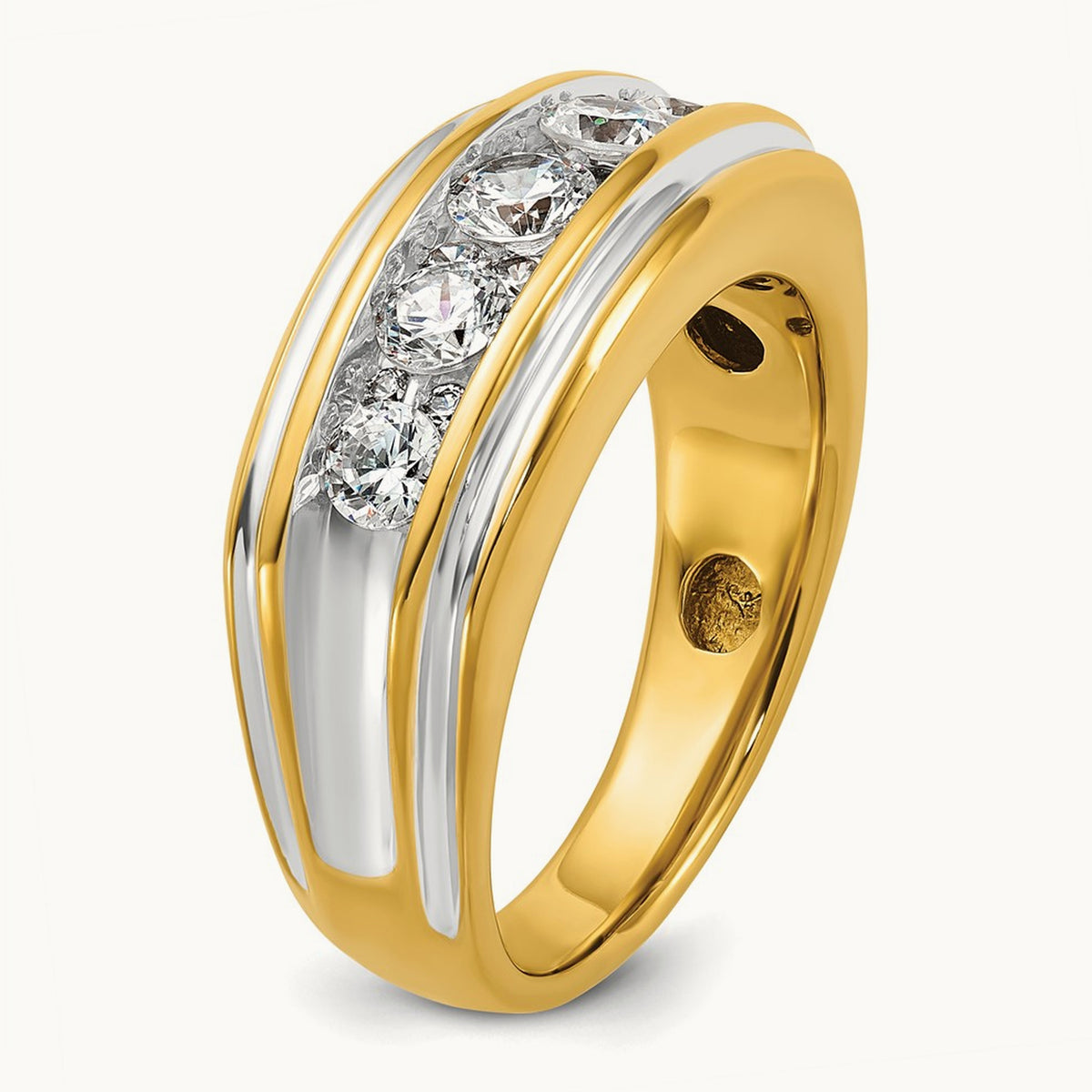 With White RH Men's Ring, 1.00 ct tw Lab-Grown Diamond