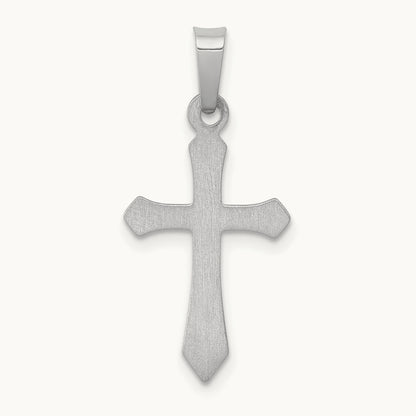 Polished Cross Pendant, 14K White Gold