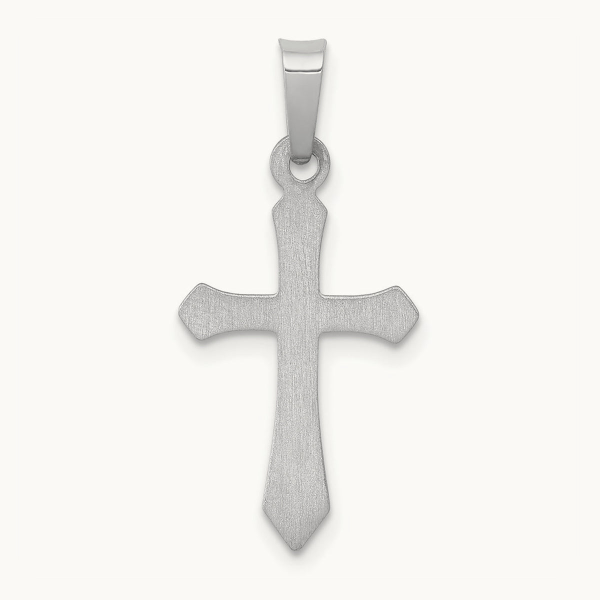 Polished Cross Pendant, 14K White Gold