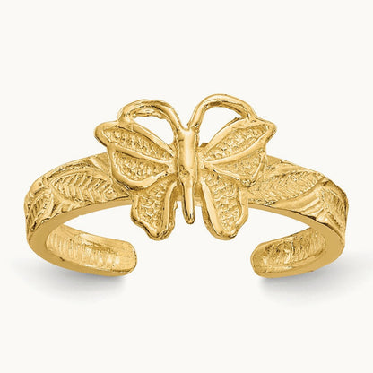 Butterfly Toe Ring, 14K