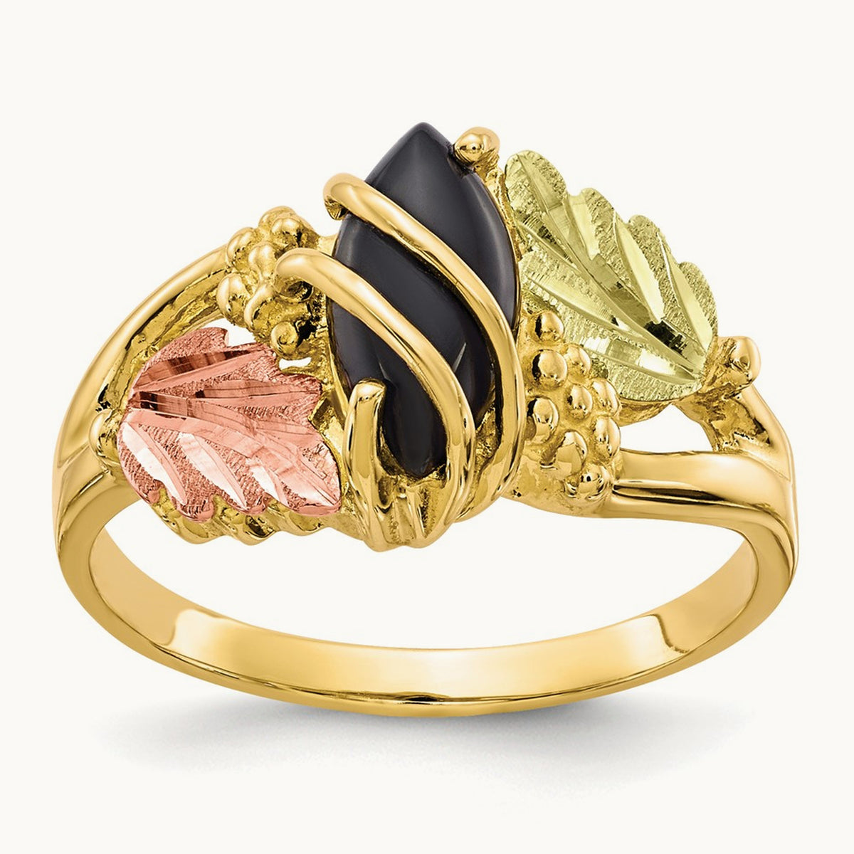 Black Hills Gold Onyx Ring
