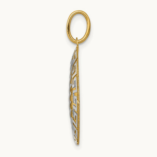 Our Lady Of Guadalupe Semi-solid Pendant, 14K Two-tone