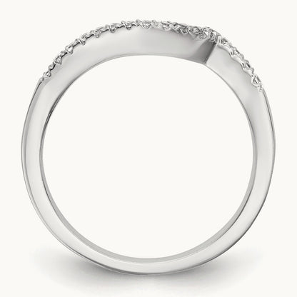Diamond Contoured Wedding Band, 14K White Gold