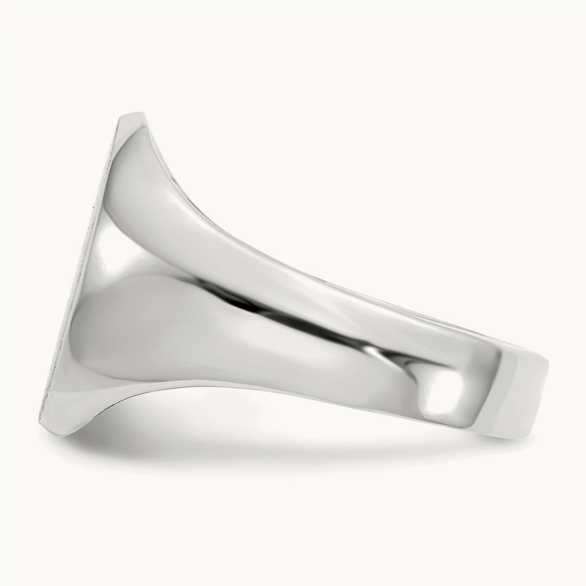 11.0x13. Closed Back Signet Ring, 0mm, 14K White Gold