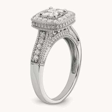 Diamond Cluster Complete Engagement Ring — photo set