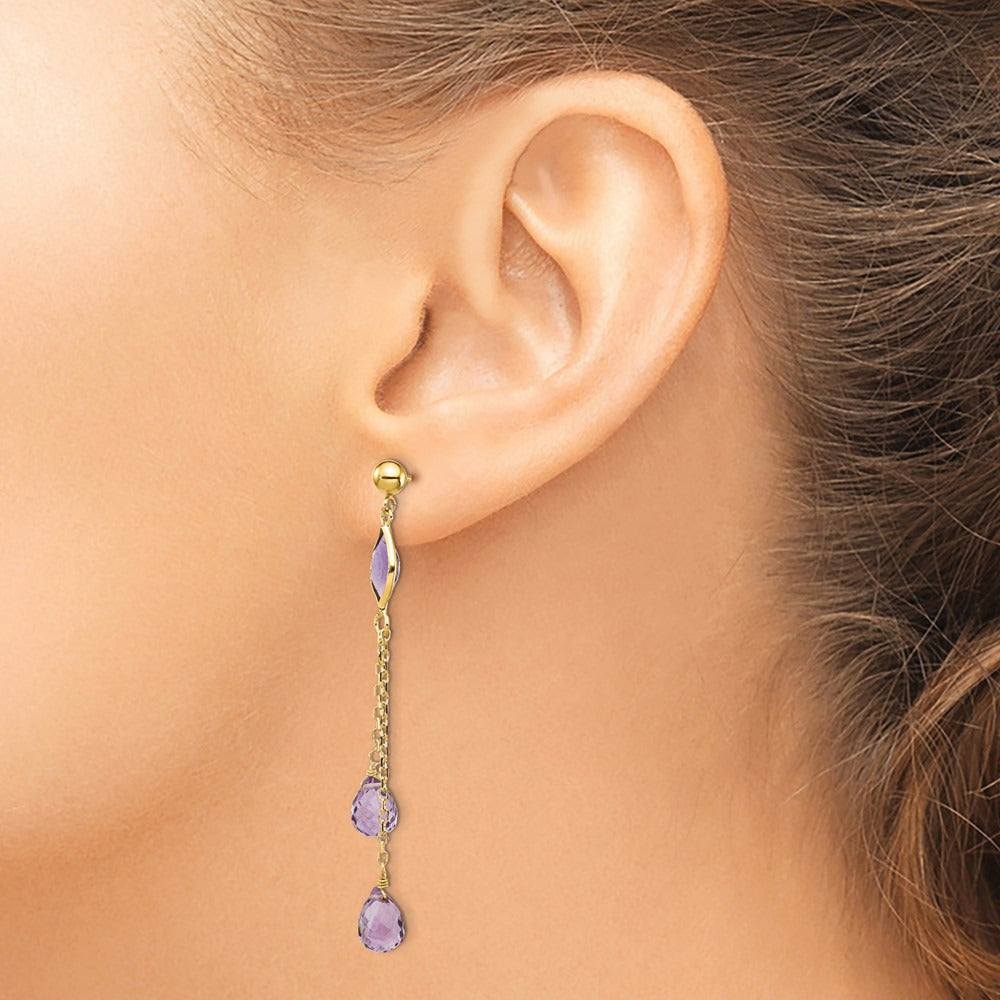 Amethyst Post Dangle Earrings — photo set
