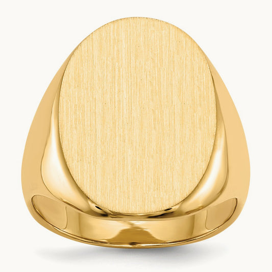 16.0 x21. Closed Back Mens Signet Ring, 5mm, 14K