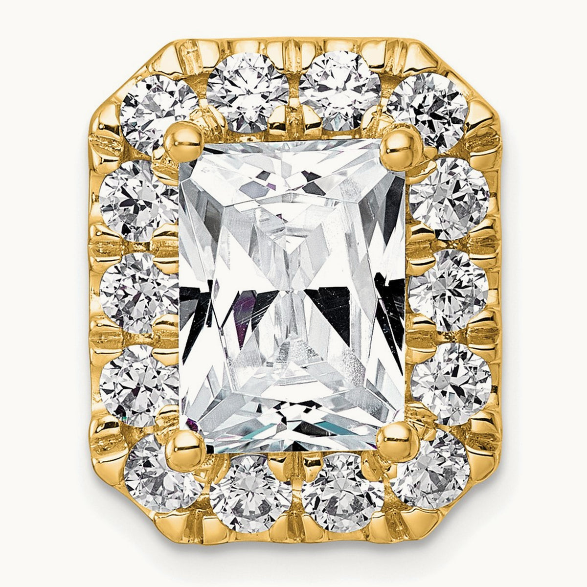 Radiant Halo Chain Slide, 0.25-5.50 ct tw Lab-Grown Diamond — 5 1/2 ct, 14K Yellow Gold