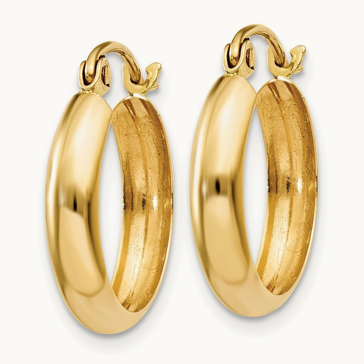 Polished Hoop Earrings — 14K Yellow Gold