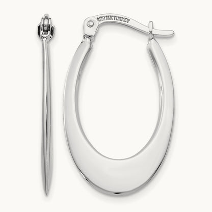 Polished Hoop Earrings, 14K White Gold