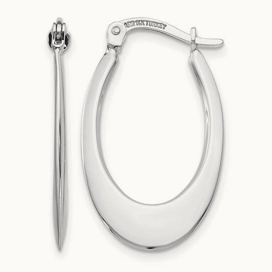Polished Hoop Earrings, 14K White Gold