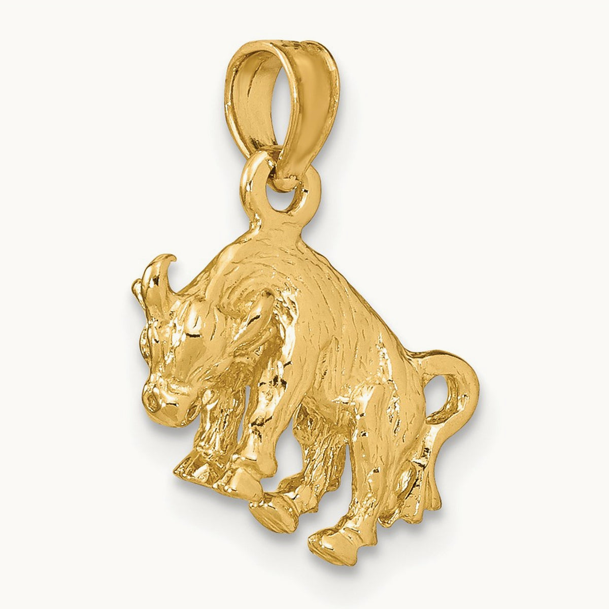 3-D Taurus Zodiac Charm, 14K
