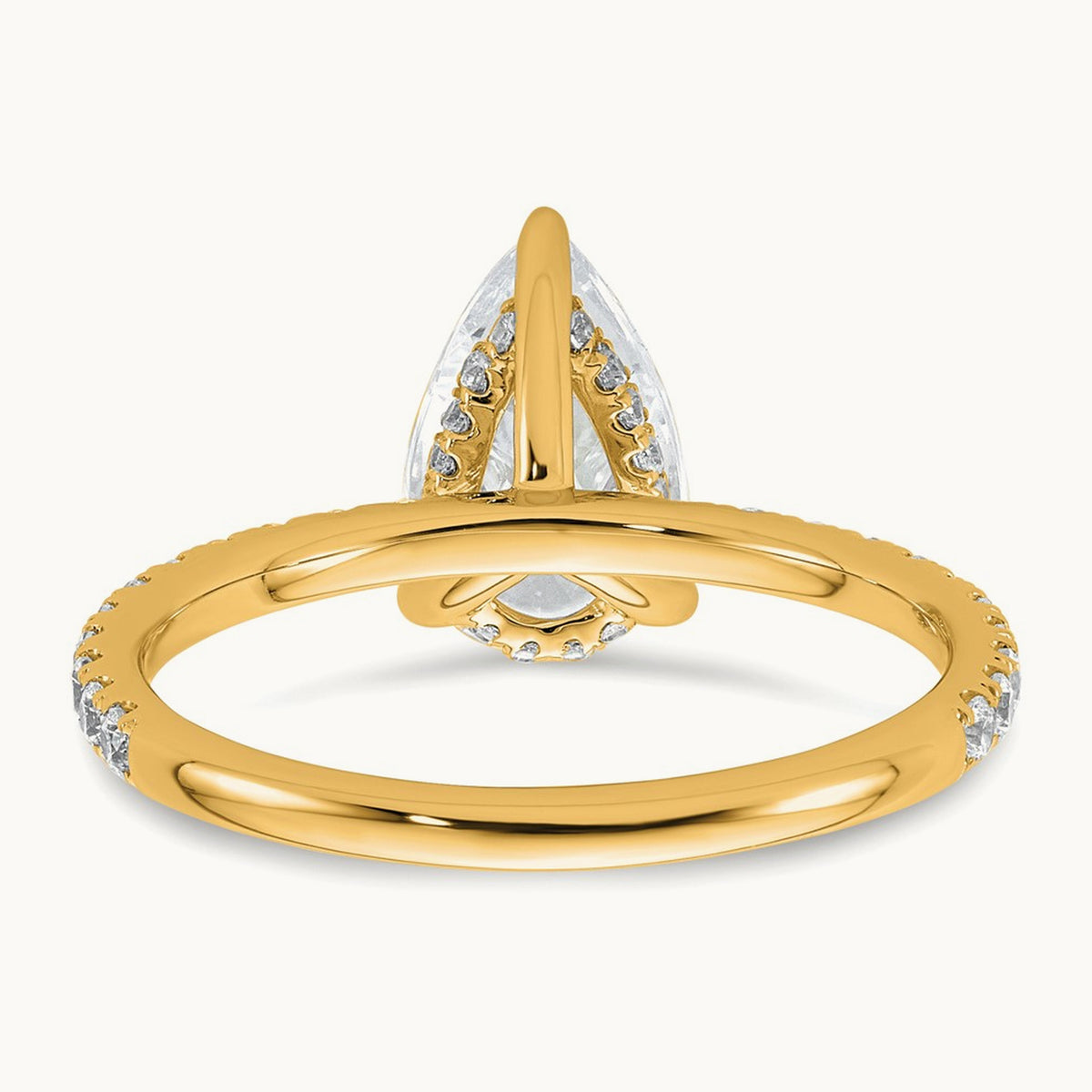 Pear Solitaire Engagement Ring, 1.25-4.75 ct tw Lab-Grown Diamond — 2 ct, 14K Yellow Gold