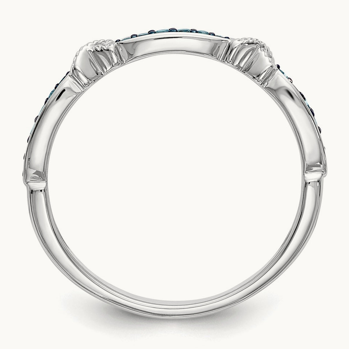 Blue Diamond Band, 14K White Gold