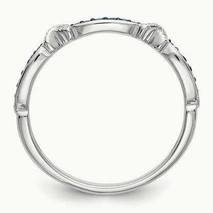 Blue Diamond Band, 14K White Gold