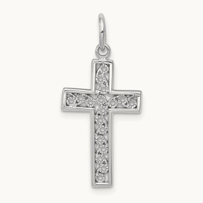 Cross Charm, 14K White Gold
