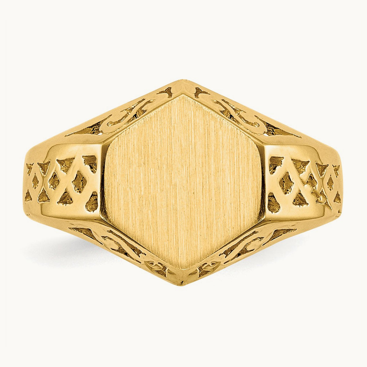9.5x8. Open Back Signet Ring, 5mm, 14K