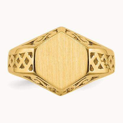 9.5x8. Open Back Signet Ring, 5mm, 14K
