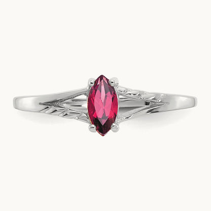Pink Tourmaline Birthstone Ring, 14K White Gold