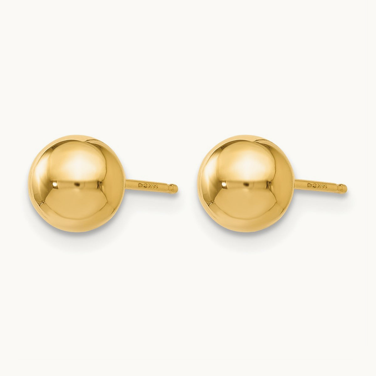Polished Ball Post Earrings — 10K Yellow Gold, 6mm