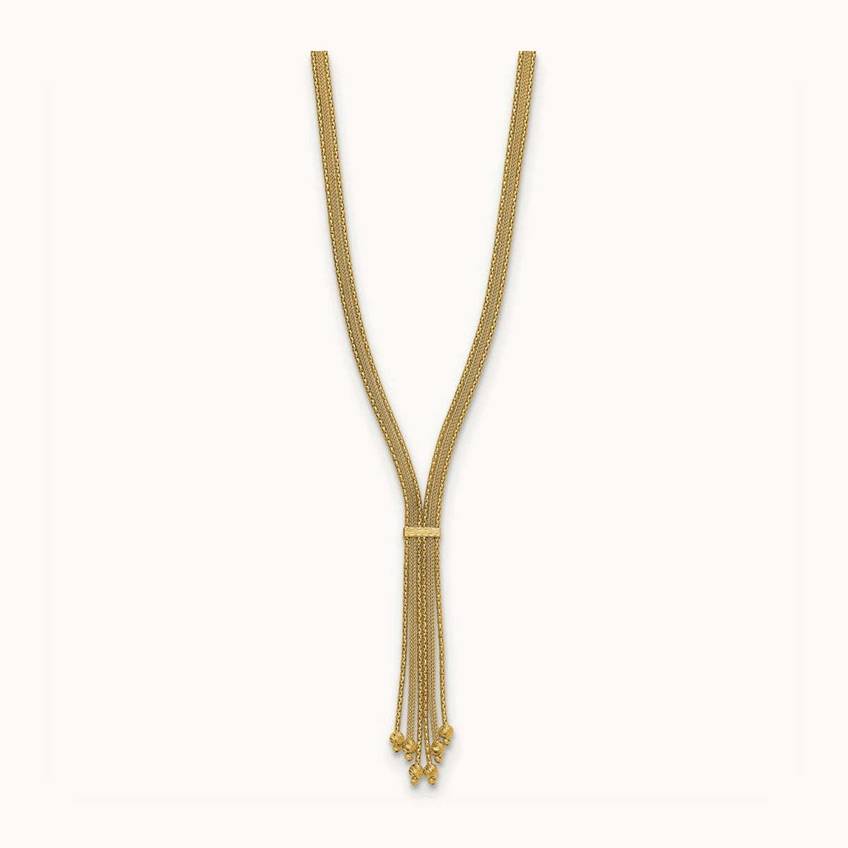 Polish/Texture/Dia-cut Fancy Drop Necklace, 14K — Leslie's