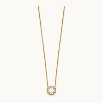 Fancy Circle Diamond 18in Necklace — 14K Yellow Gold, 0.24 ct