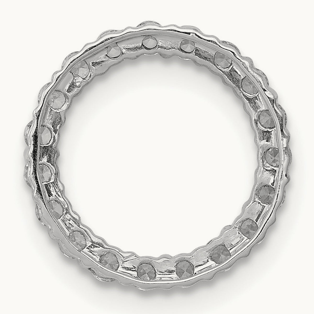 Diamond Circle Chain Slide — 14K White Gold, 15mm