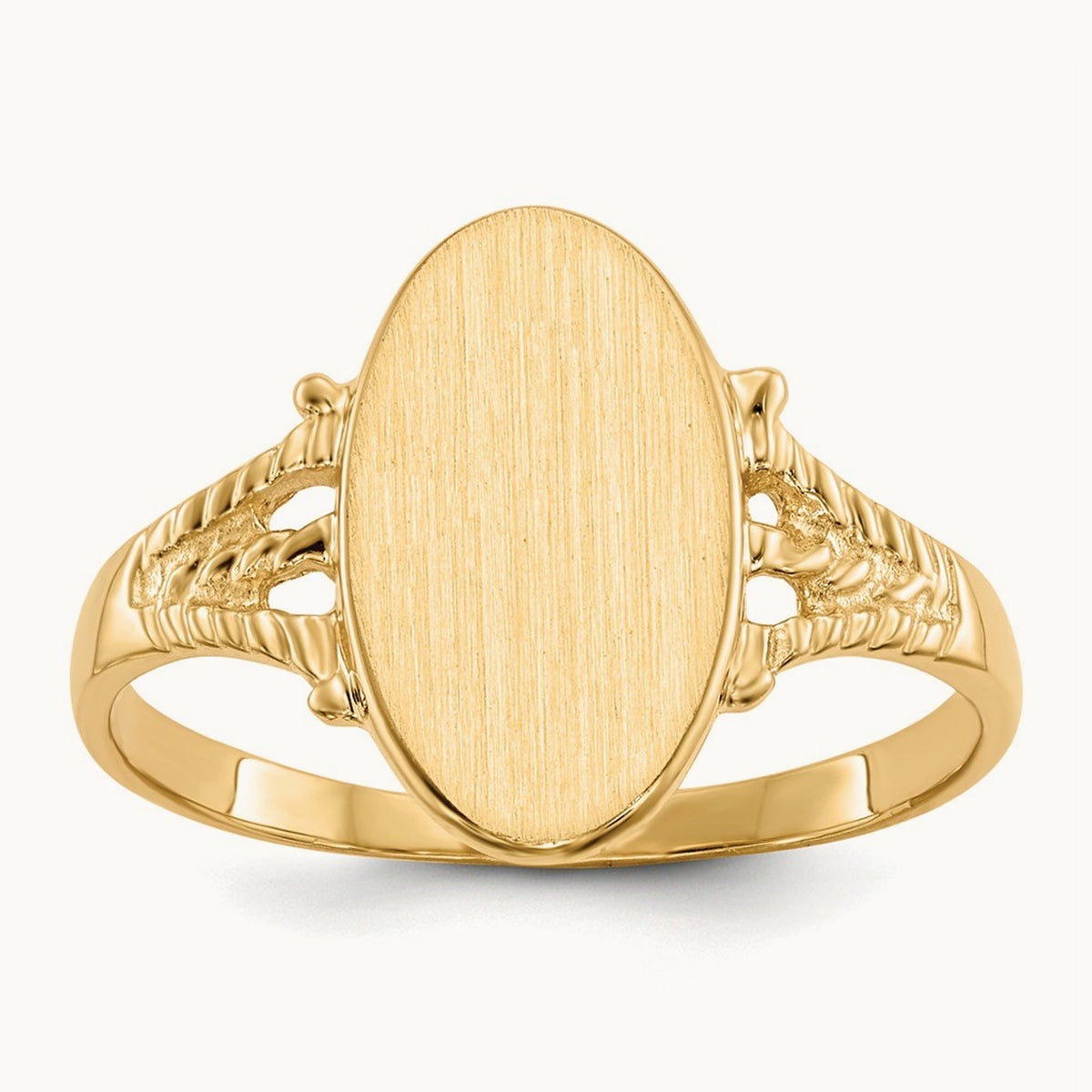 8.5x14. Closed Back Signet Ring, 0mm, 14K