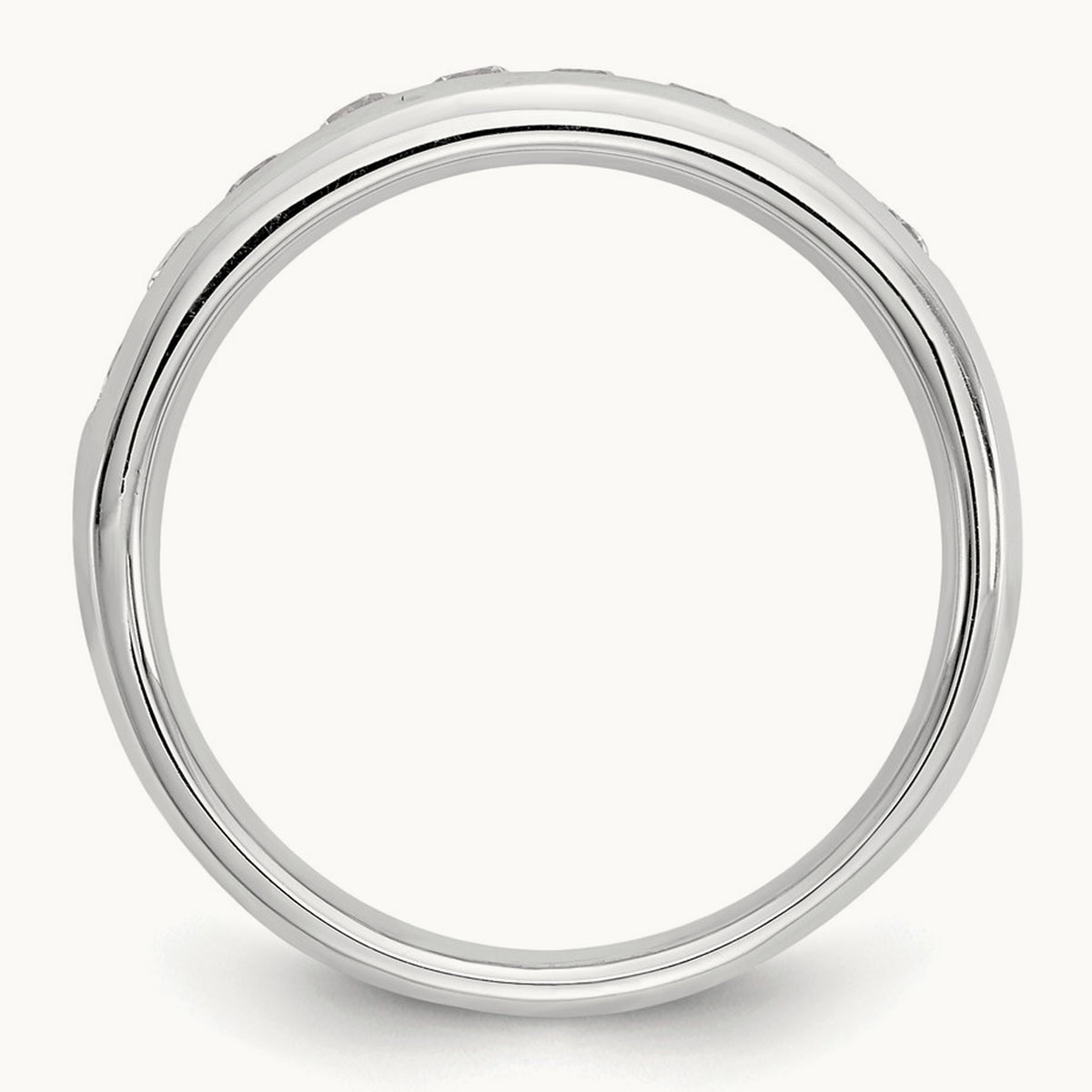 9-Stone Diamond Channel Band, 14K White Gold