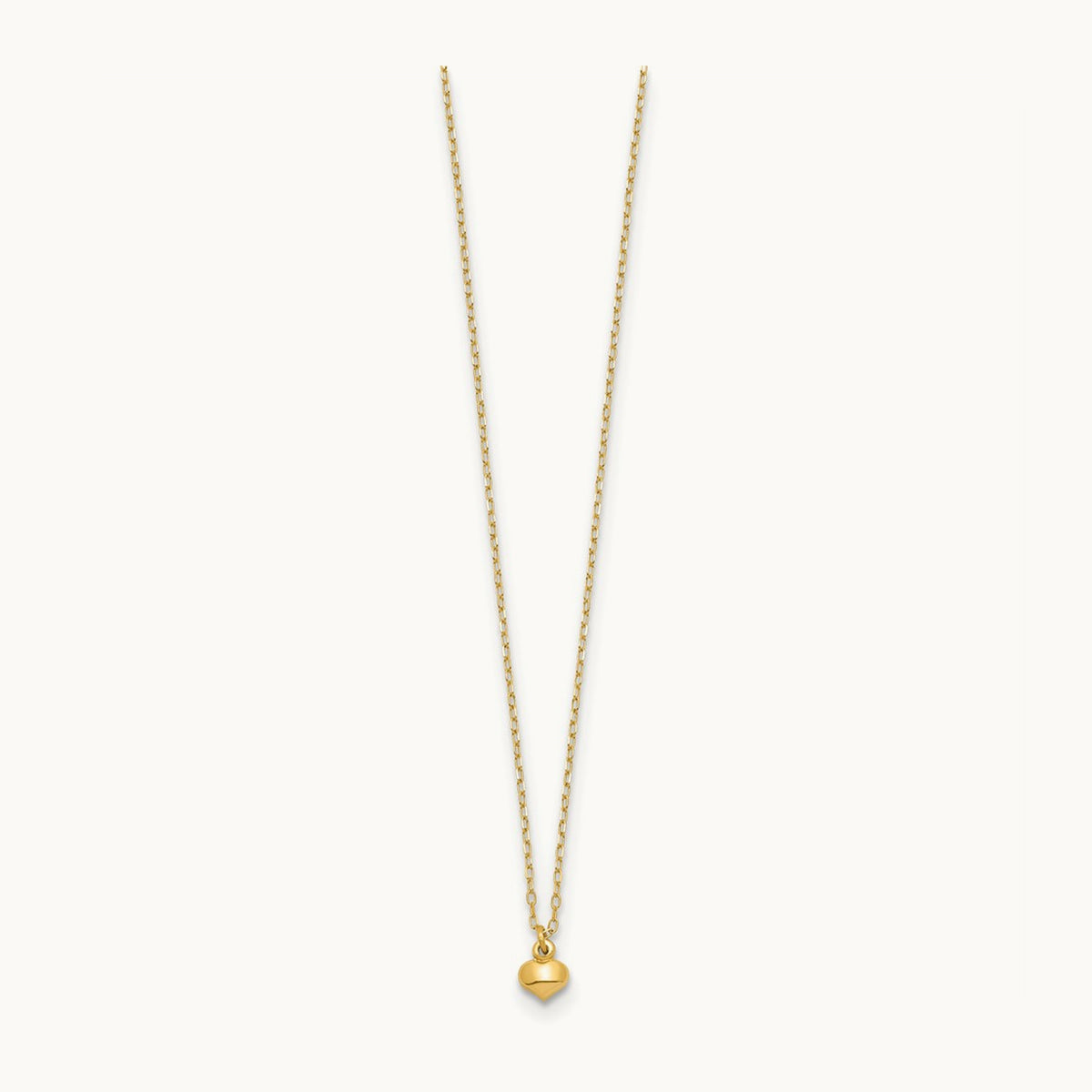 Polished Puffed Heart 16.5 inch Necklace, 14K