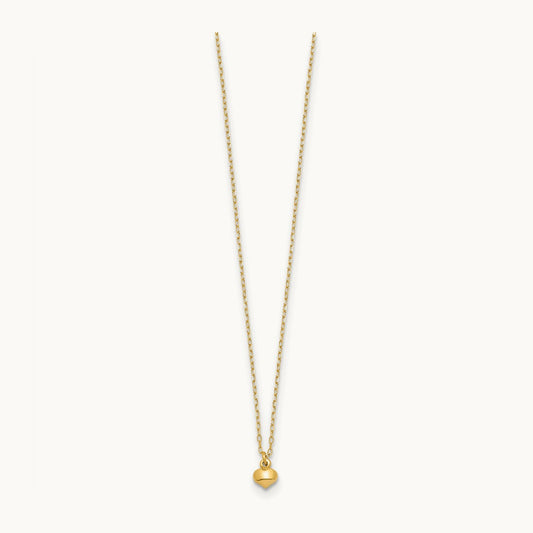 Polished Puffed Heart 16.5 inch Necklace, 14K