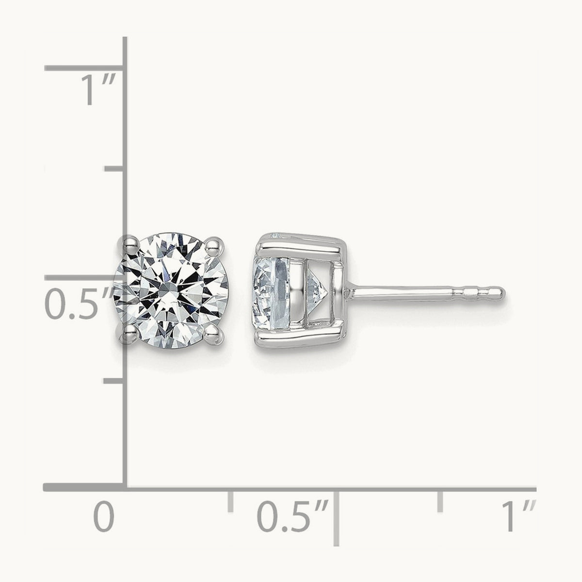 Round Lightweight Earrings, 0.25-6.00 ct tw Lab-Grown Diamond — 2 1/2 ct, 10K White Gold