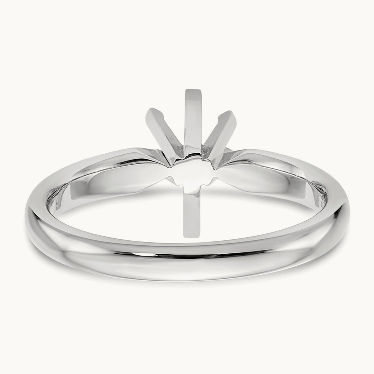2ct. Tulip-Head Comfort-Fit Pear Solitaire Mounting, 14K White Gold