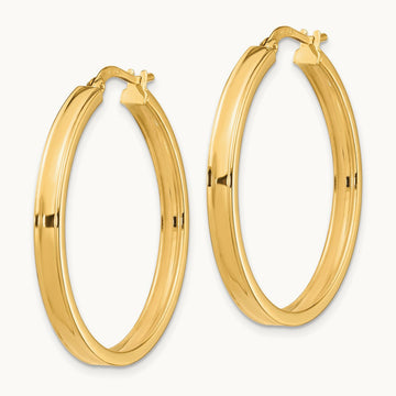 Polished Square Tube Hoop Earrings — photo set