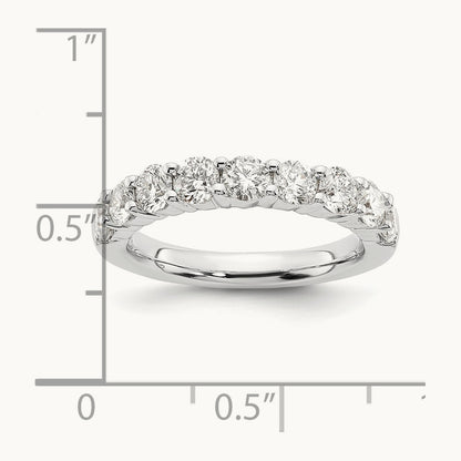 9-Stone Diamond Band, 14K White Gold