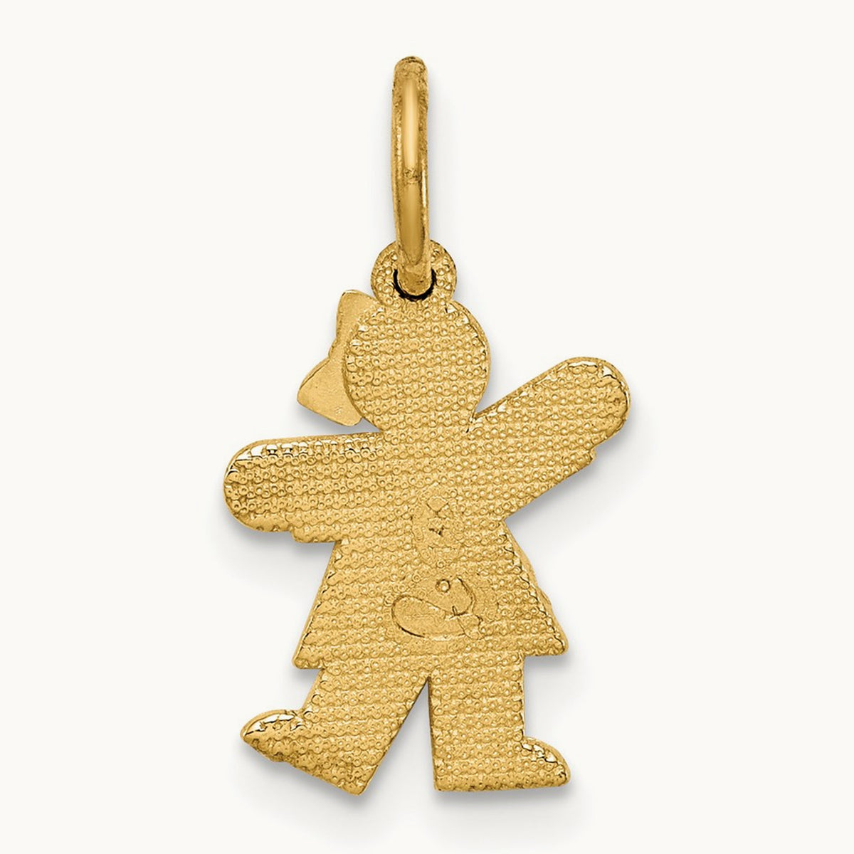 Mini Girl Kiss Charm — 14K Yellow Gold