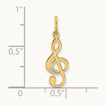 Polished Treble Clef Pendant — 18mm