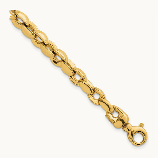 Polished Round Fancy Link Bracelet — 6.75mm