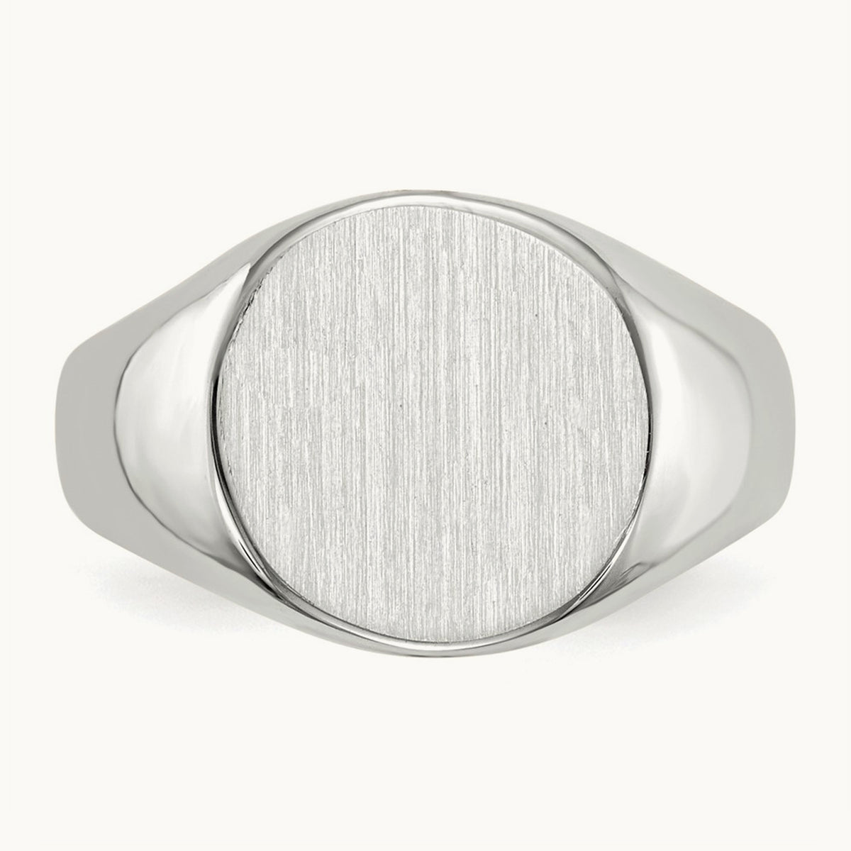 10.5x10. Closed Back Signet Ring, 5mm, 14K White Gold