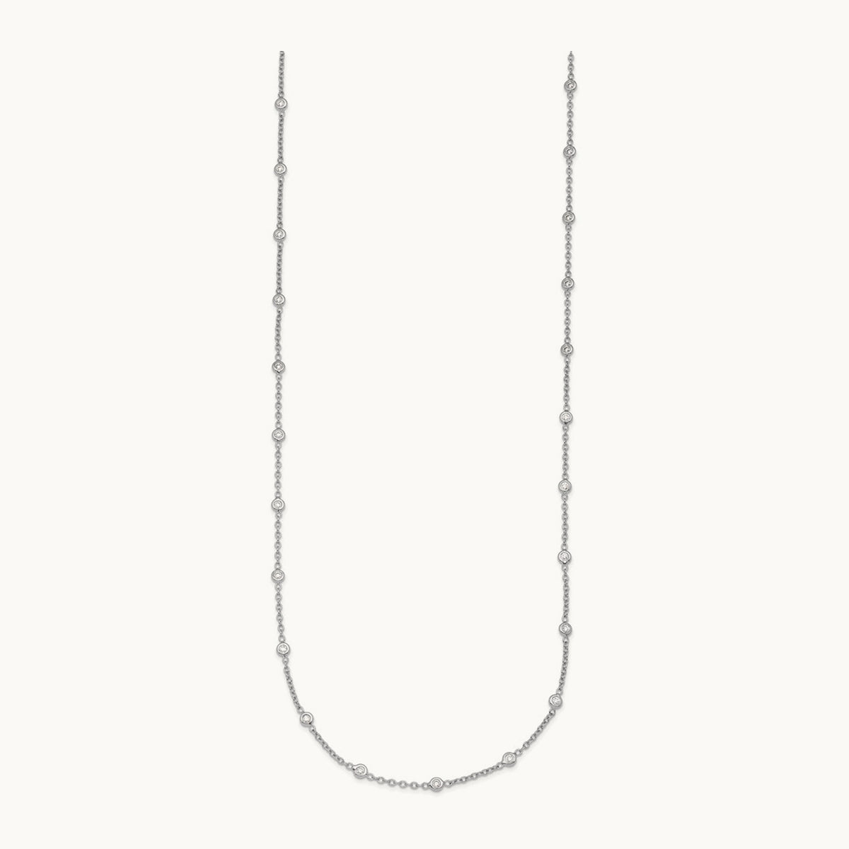 Platinum Polished Bezel Set Station Necklace, 0.50 ct tw Lab-Grown Diamond
