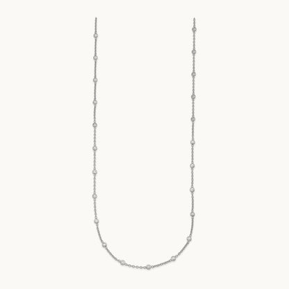 Platinum Polished Bezel Set Station Necklace, 0.50 ct tw Lab-Grown Diamond
