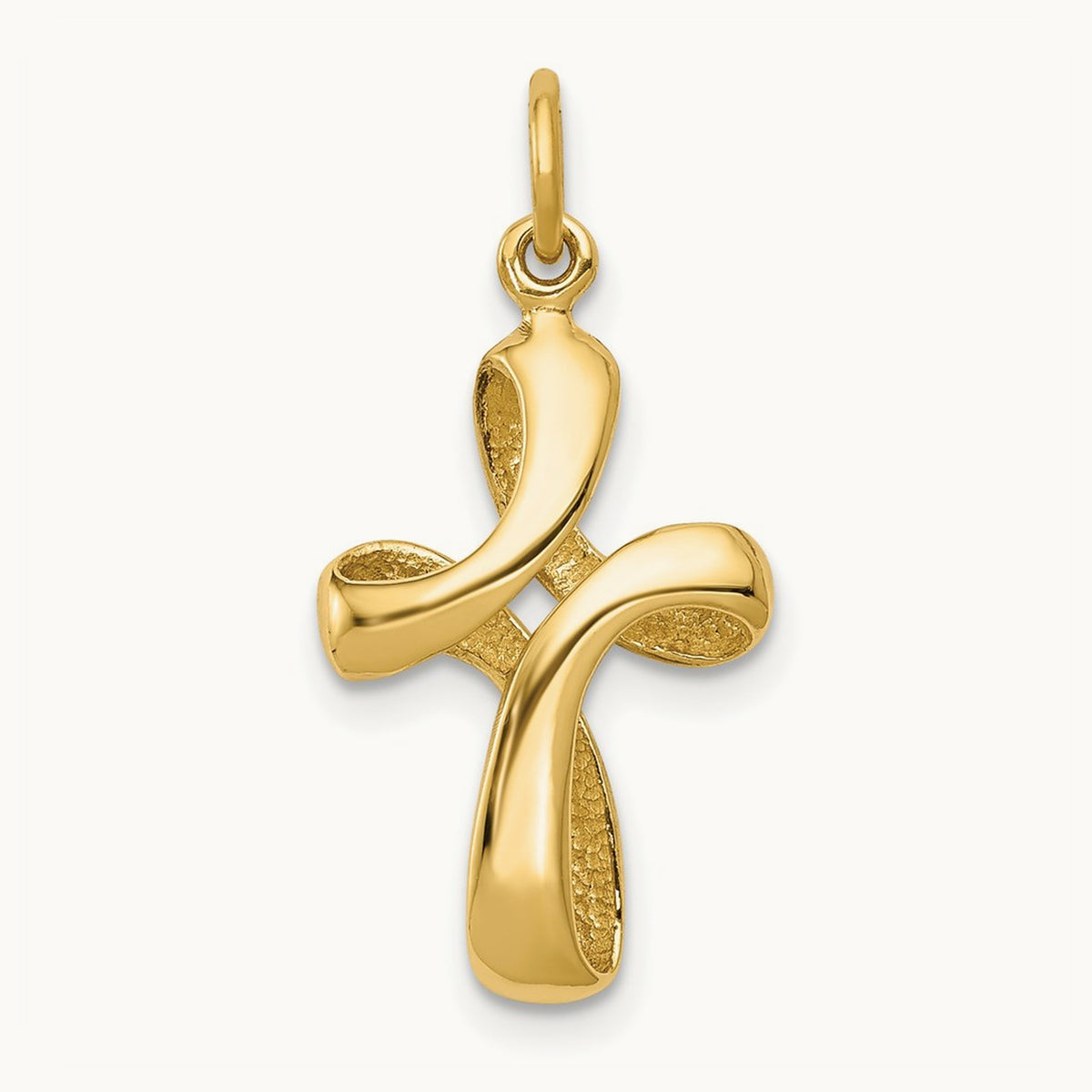 Polished Cross Charm, 14K