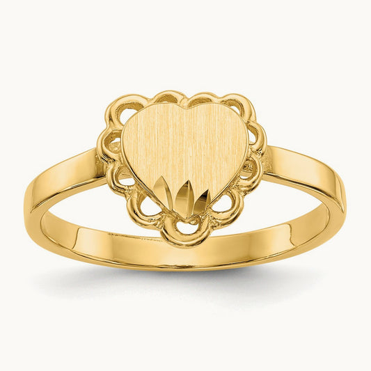 Open Back Heart Signet Ring — photo set