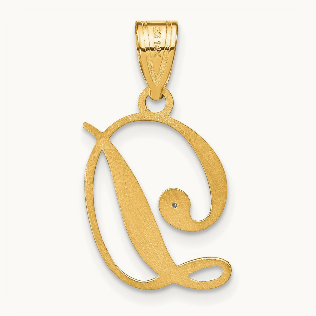 Script Initial Pendant with Diamond — D