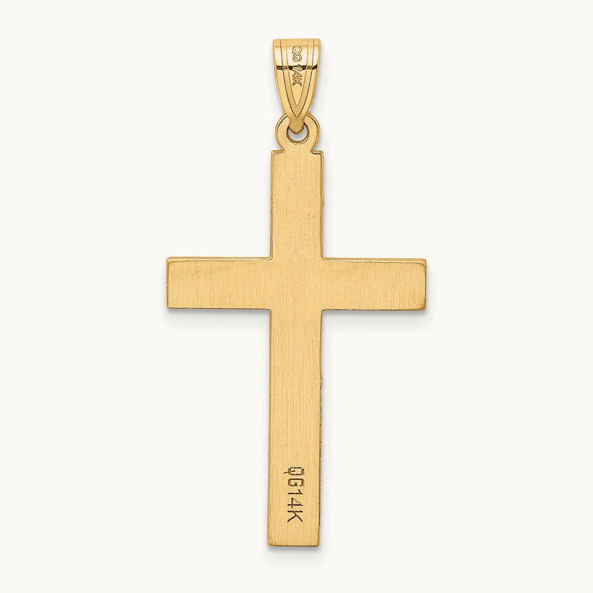 Polished .02ct. Diamond Cross Pendant, 14K