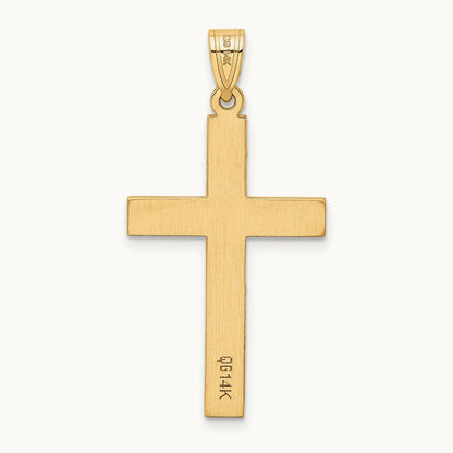 Polished .02ct. Diamond Cross Pendant, 14K